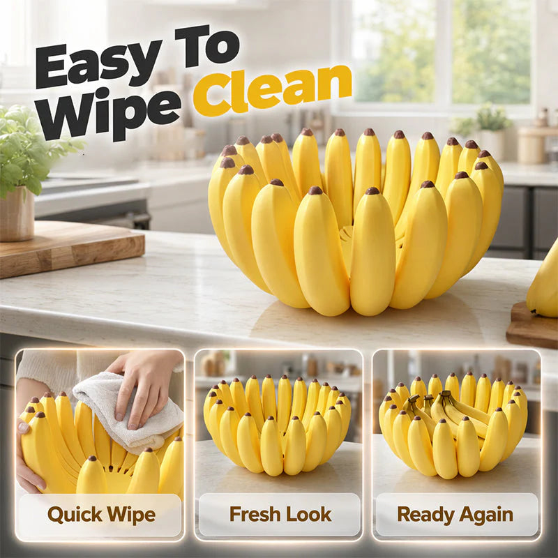 Banana-Shaped Fruit Bowl with Drain Hole