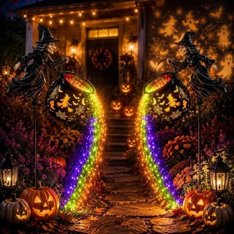 Halloween Witch Cauldron LED Garden Light – 1 or 2 Pack