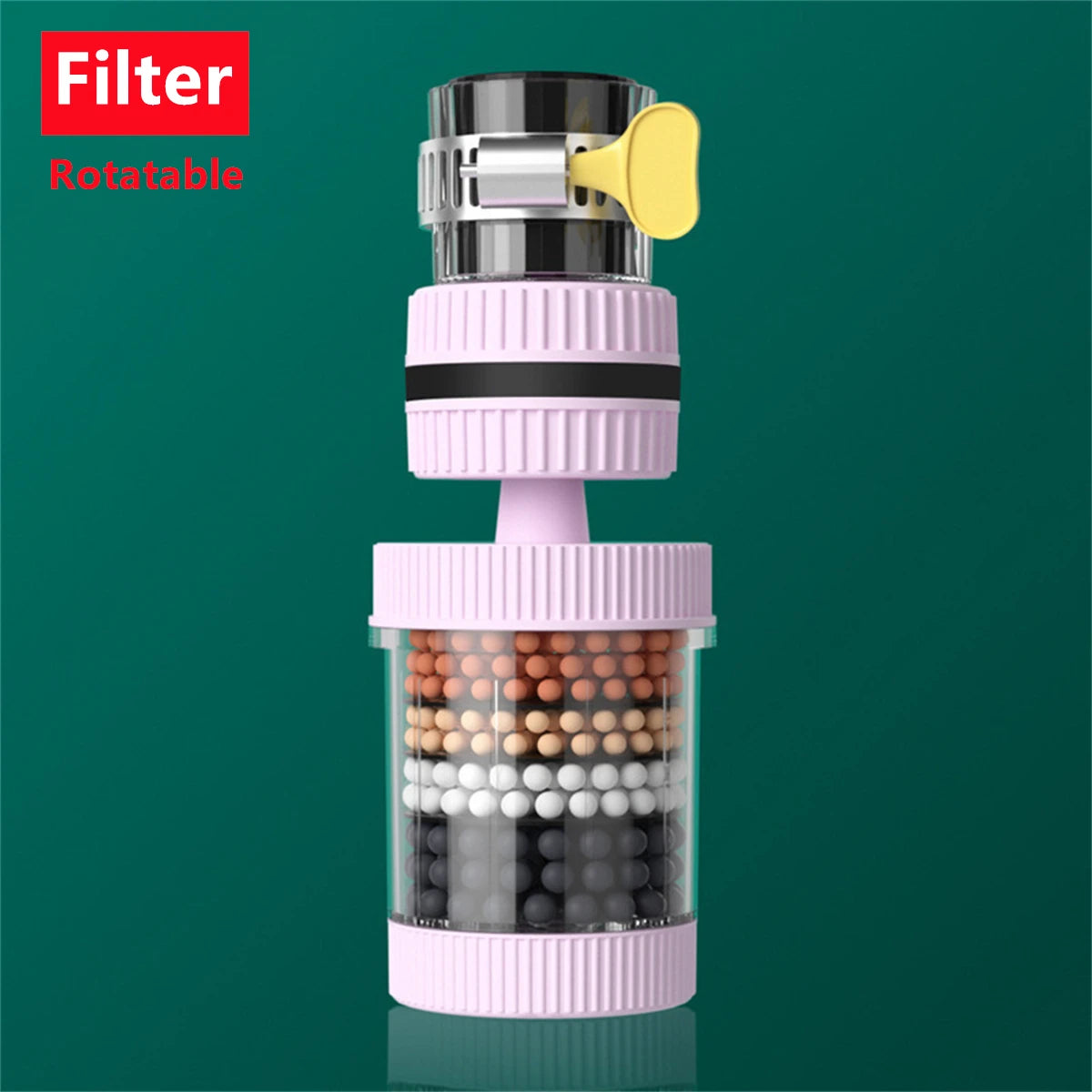 Universal Faucet Filter with Rotatable and Fixed Options
