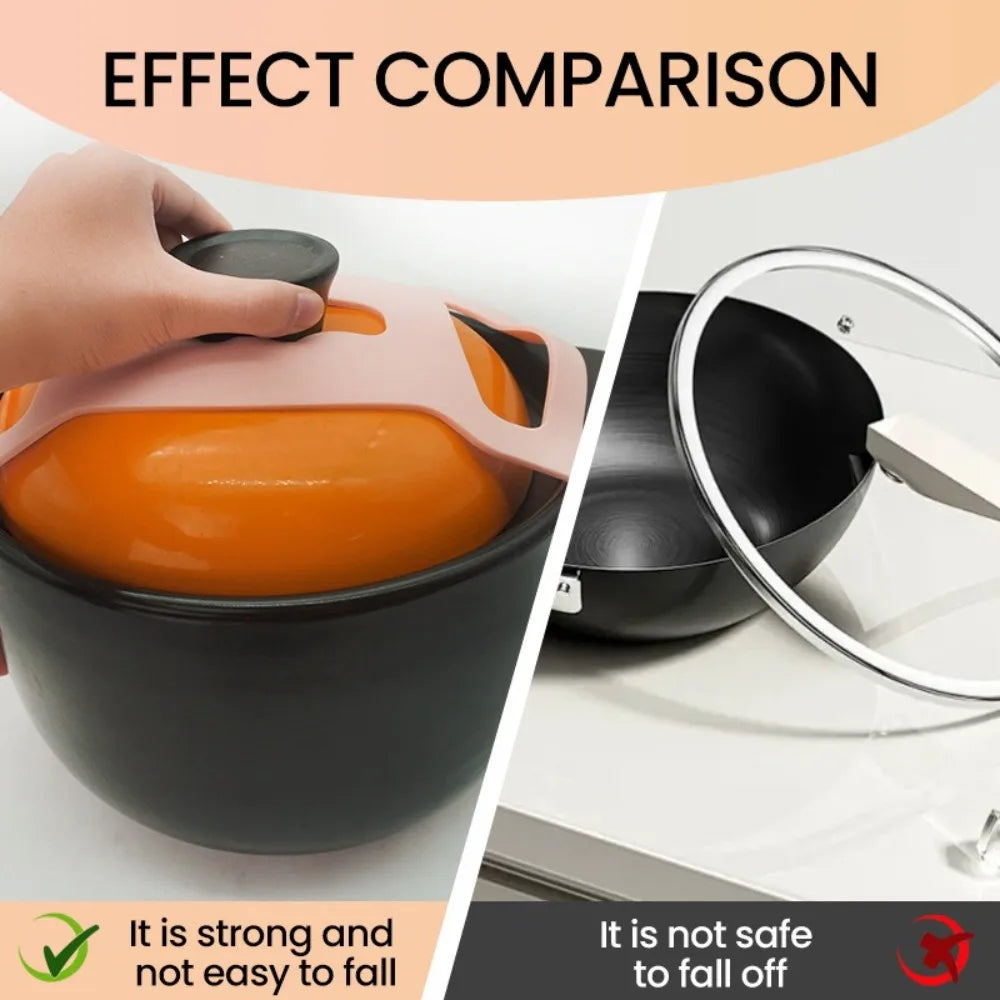 Silicone Pot Lid Strap - Adjustable Spill-Proof Cookware Holder