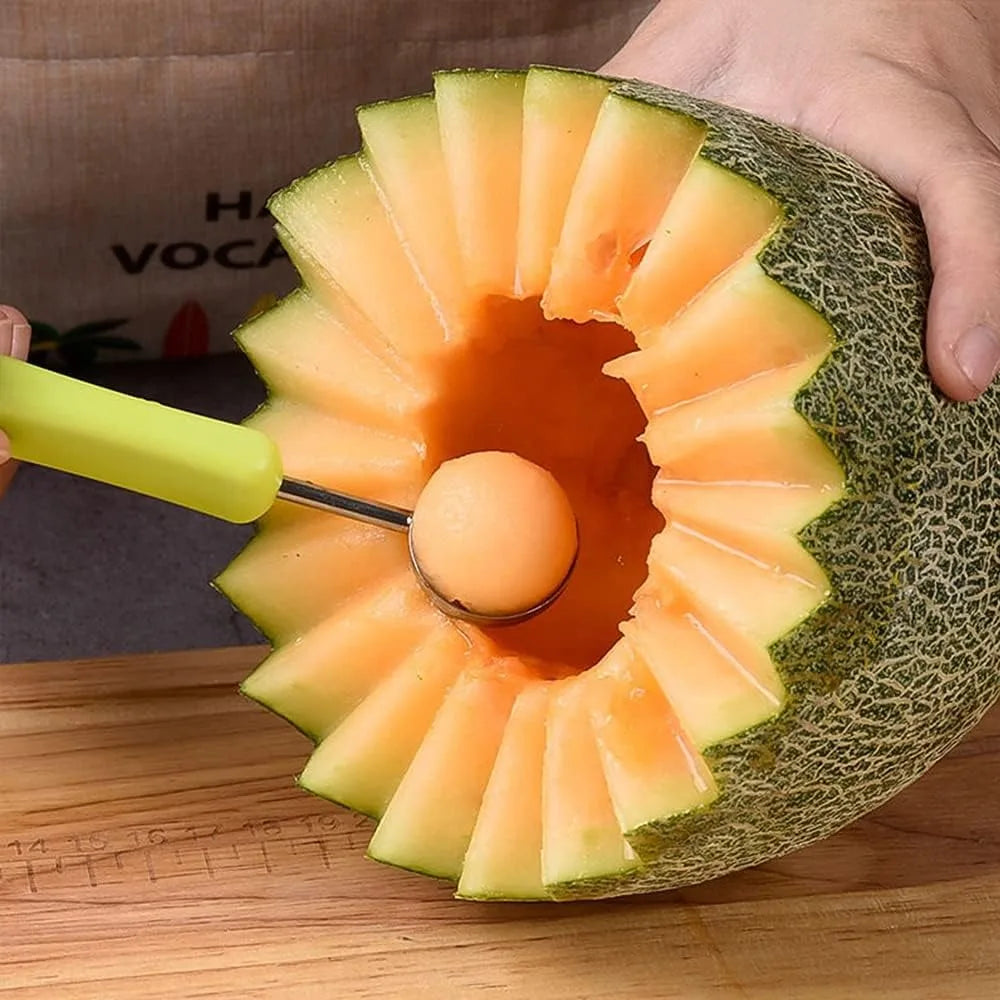 4-in-1 Stainless Steel Melon Baller and Fruit Carving Tool