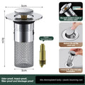 Bathroom Sink Drain Stopper with Stainless Steel Filter