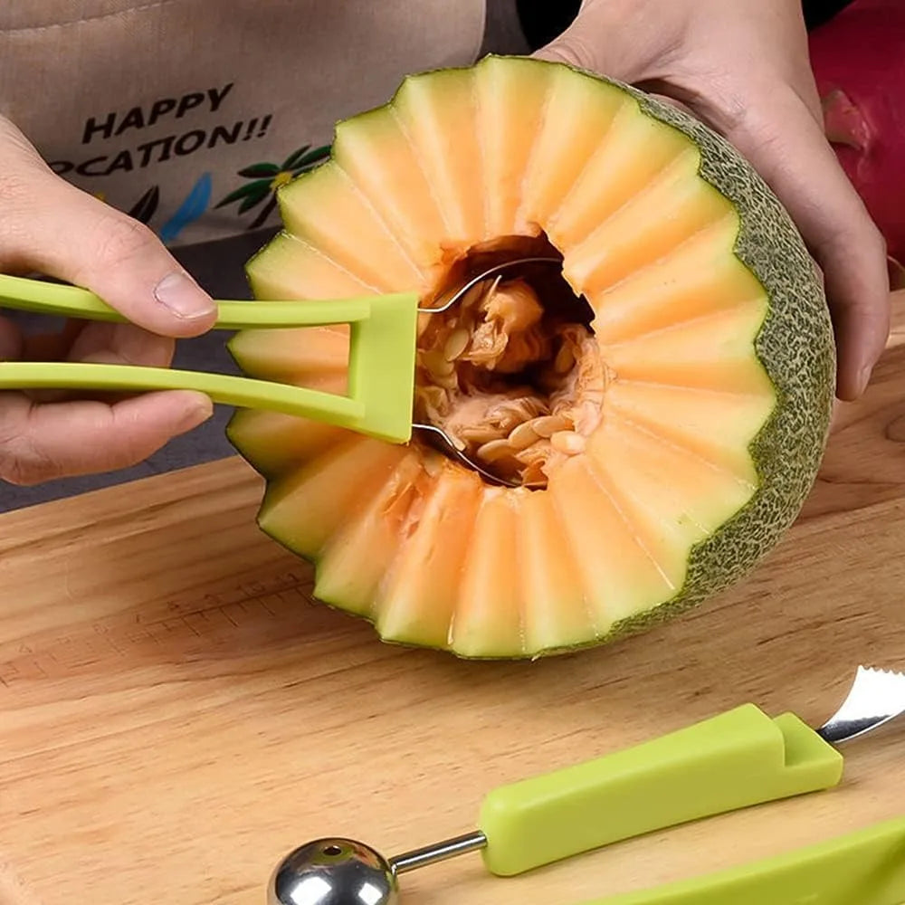 4-in-1 Stainless Steel Melon Baller and Fruit Carving Tool