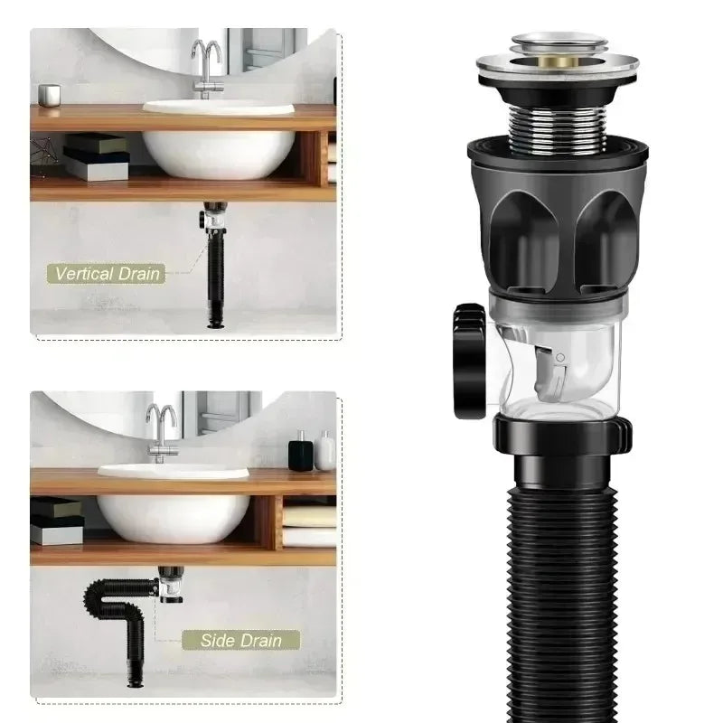 Flexible Universal Sink Drain Pipe with Odor Protection