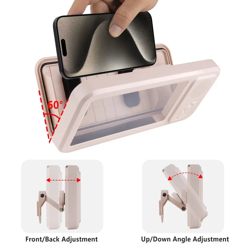 Shower Phone Holder with Bluetooth Speaker – Waterproof Mount