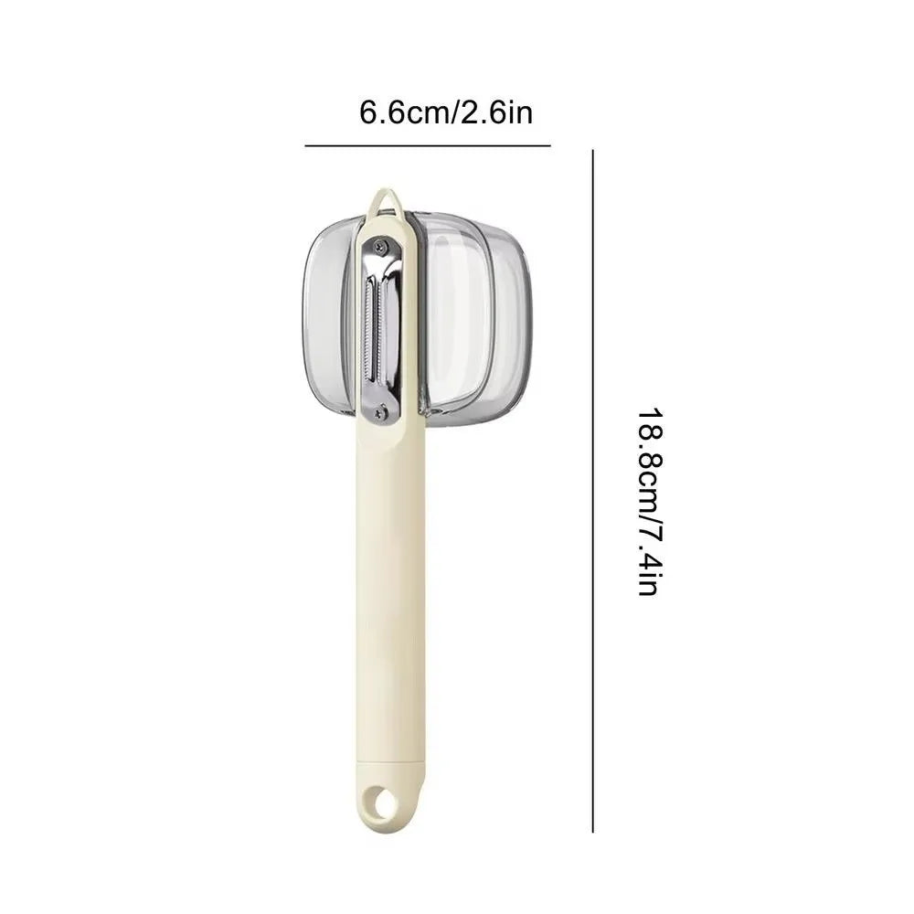 Vegetable Peeler with Storage Box, Stainless Steel Blade
