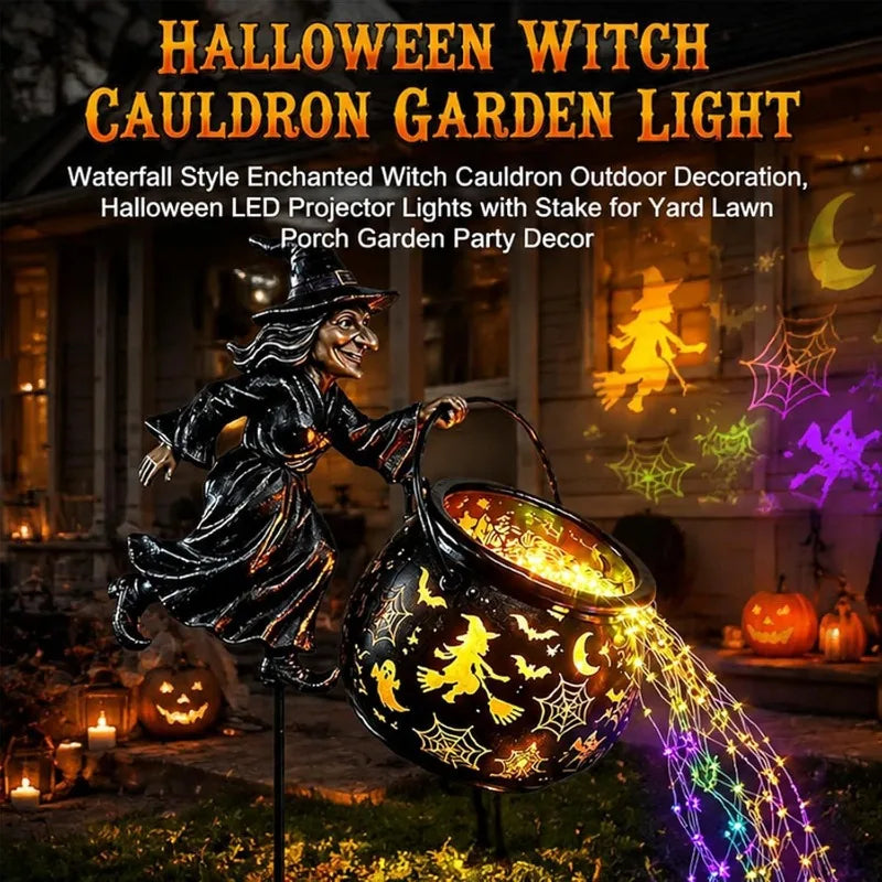 Halloween Witch Cauldron LED Garden Light – 1 or 2 Pack