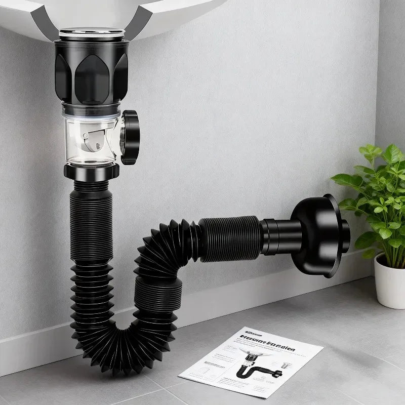 Flexible Universal Sink Drain Pipe with Odor Protection