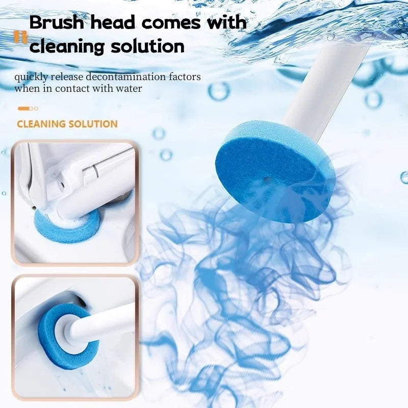 Wall Mounted Disposable Toilet Brush with Replaceable Heads