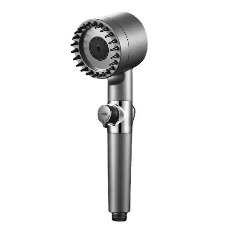 Pommeau de Douche Haute Pression 3 Modes, Brosse Massante et Filtre Intégré