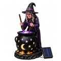 Halloween Solar Witch and Cauldron Garden Light
