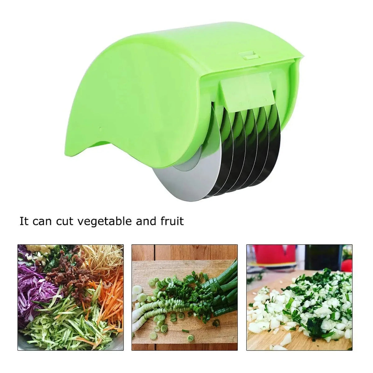 Manual Vegetable and Herb Chopper Roller with 6 Blades