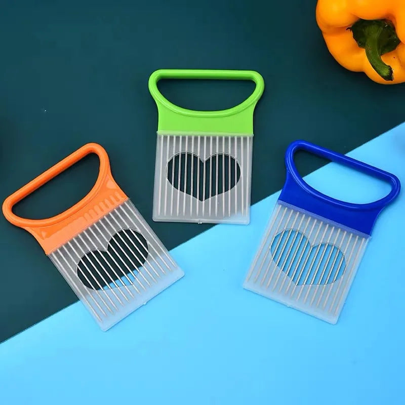 Onion Slicer Stainless Steel Holder for Chopping Vegetables Kitchen Tool