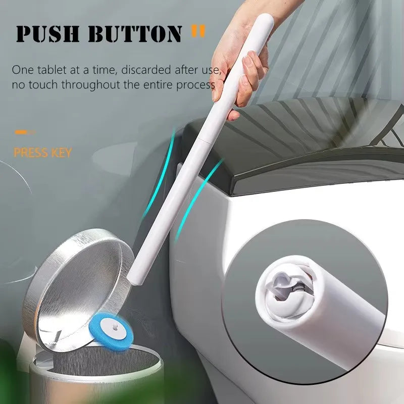 Wall Mounted Disposable Toilet Brush with Replaceable Heads