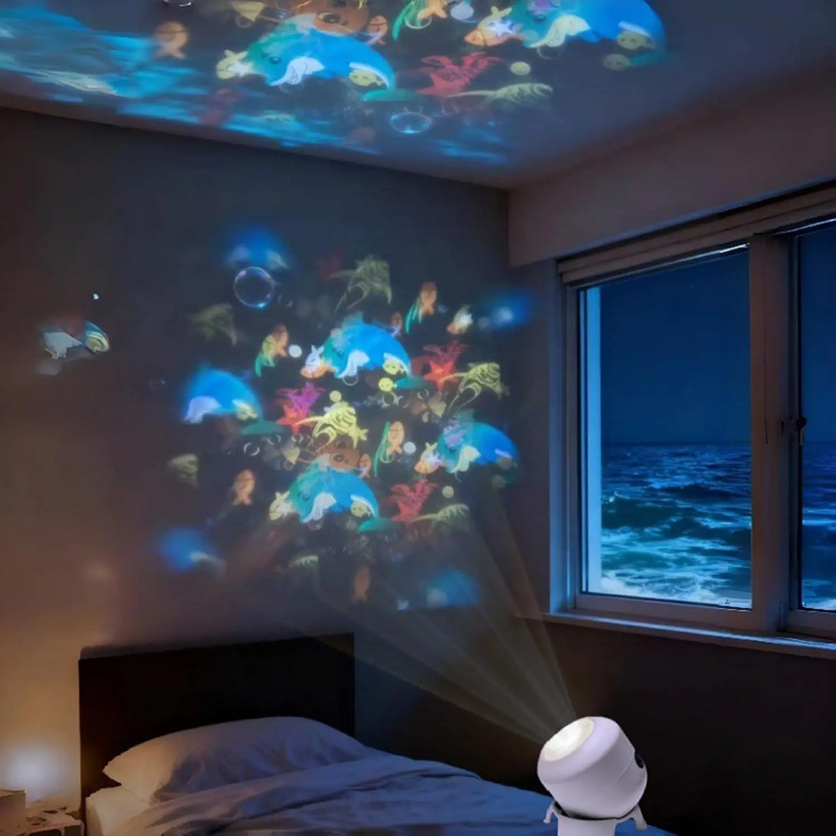 Projecteur veilleuse enfants animaux marins Lampe de plafond de chambre cadeau de sommeil bébé