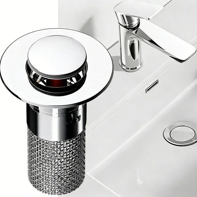 Bathroom Sink Drain Stopper with Stainless Steel Filter