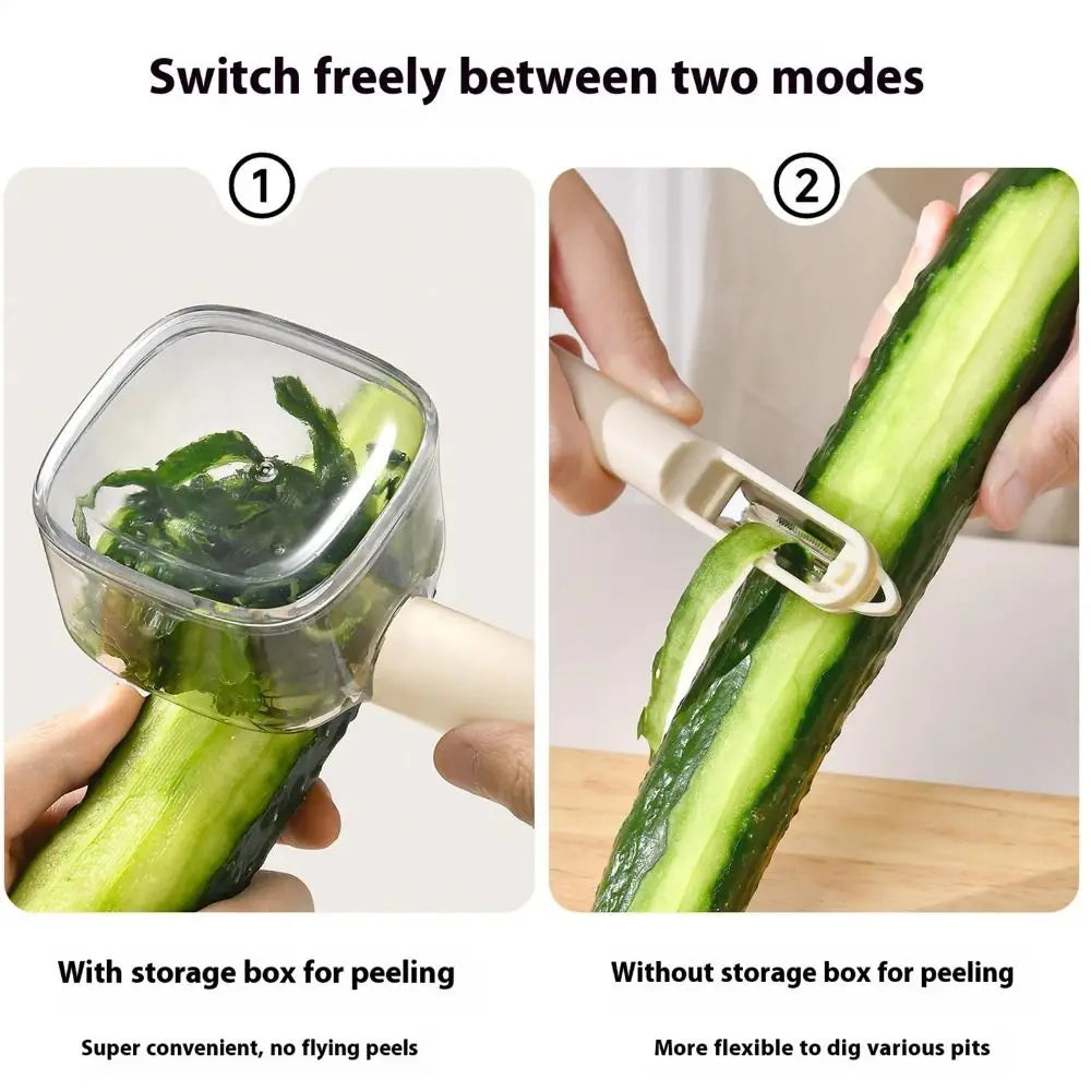 Vegetable Peeler with Storage Box, Stainless Steel Blade