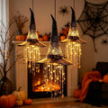 Halloween Lighted Witch Hat Chime with Cascading Stars