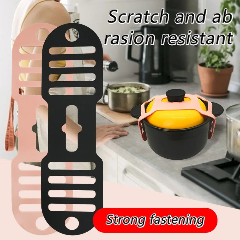 Silicone Pot Lid Strap - Adjustable Spill-Proof Cookware Holder