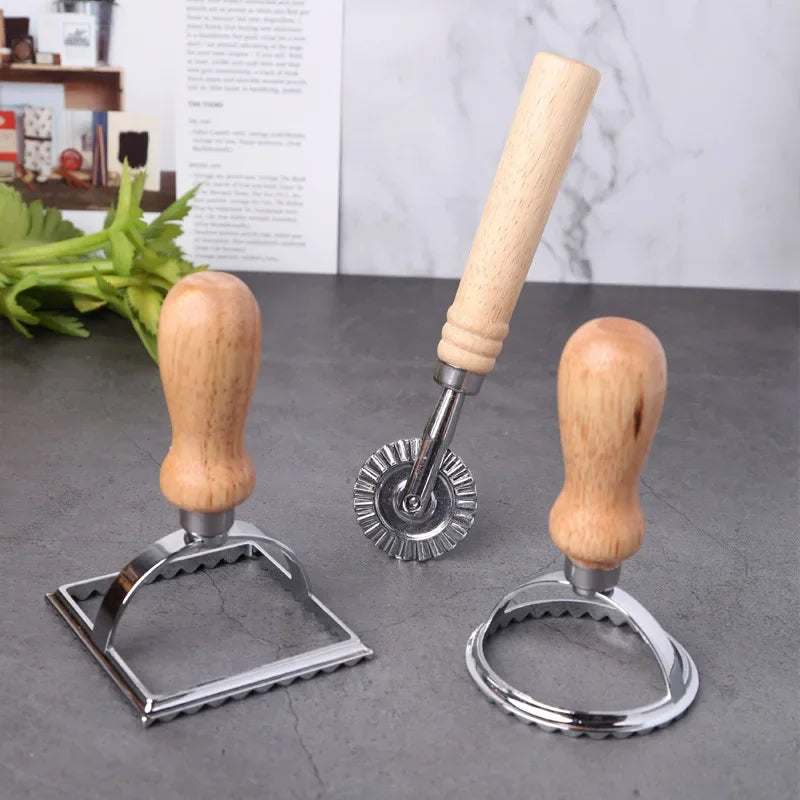 Dumpling & Ravioli Cutter Set with Wood Handle