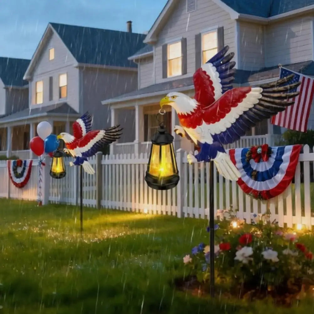 Solar Eagle Garden Stake Light | Patriotic Lawn Decor