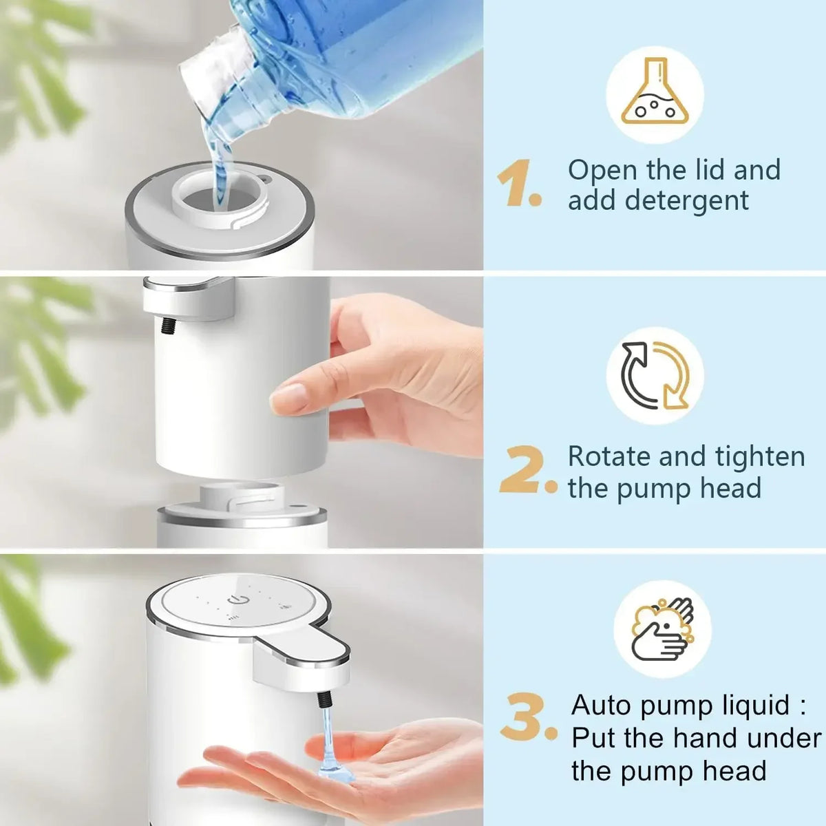 Touchless Automatic Foam Soap Dispenser, USB Rechargeable