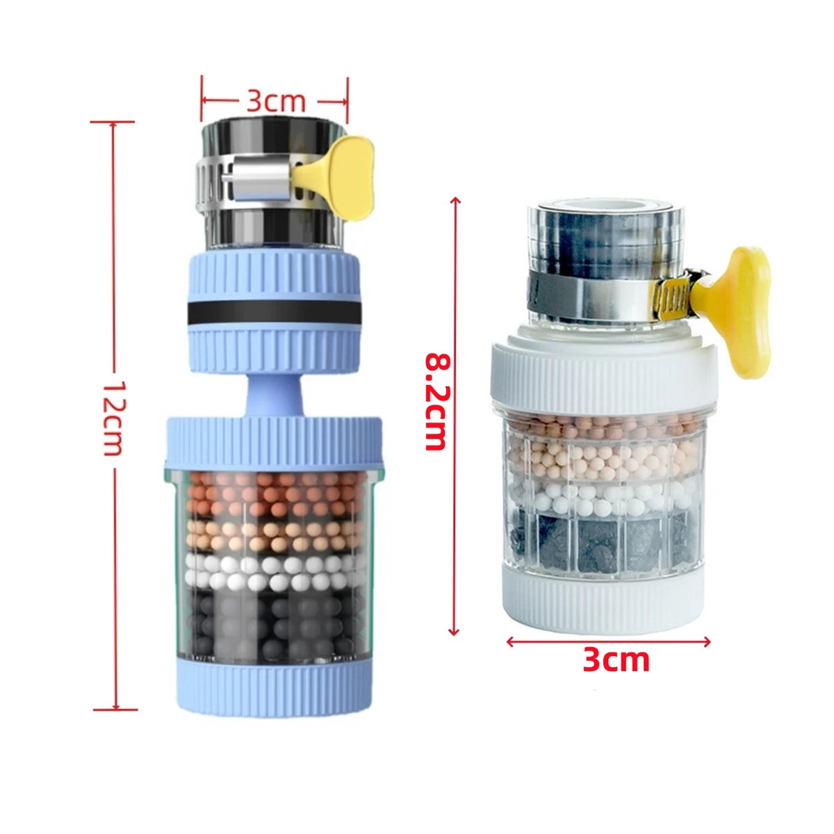Universal Faucet Filter with Rotatable and Fixed Options