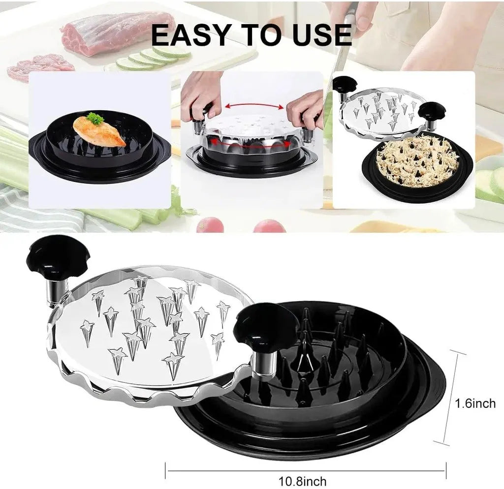 Chicken Shredder Tool with Clear Lid for Easy Meal Prep