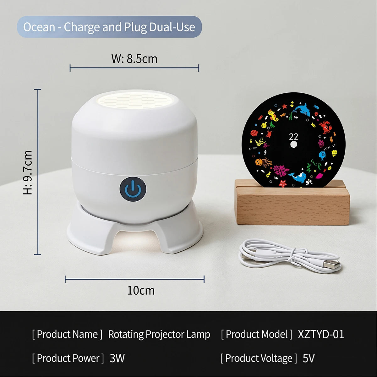 Projecteur veilleuse enfants animaux marins Lampe de plafond de chambre cadeau de sommeil bébé