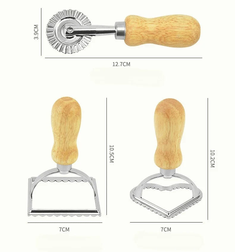 Dumpling & Ravioli Cutter Set with Wood Handle