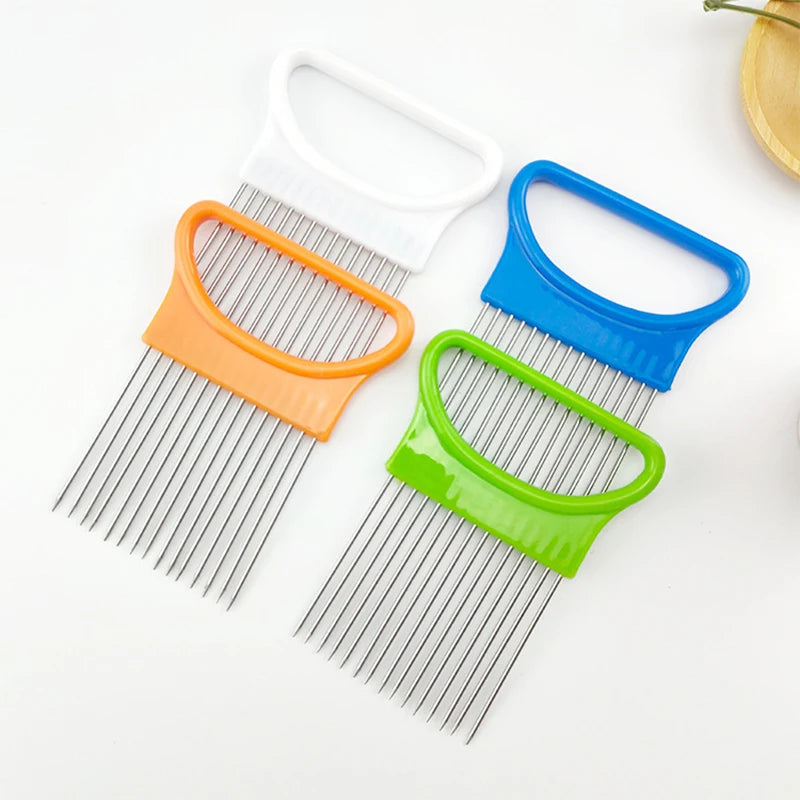Onion Slicer Stainless Steel Holder for Chopping Vegetables Kitchen Tool