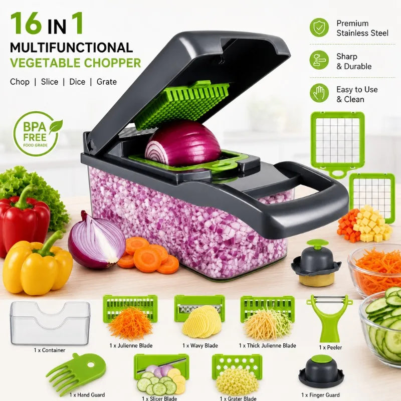 16-in-1 Vegetable Chopper with Container