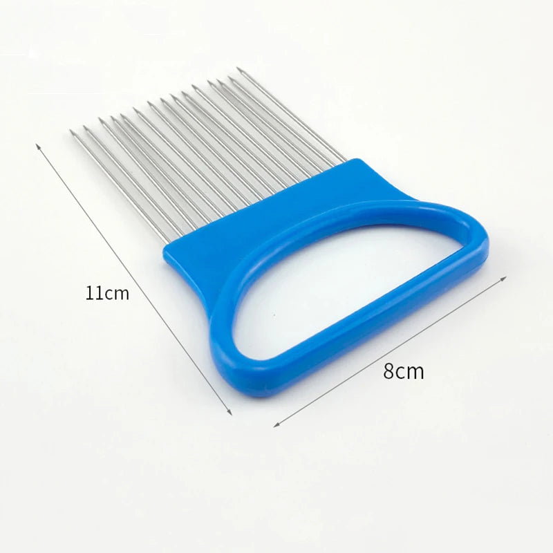 Onion Slicer Stainless Steel Holder for Chopping Vegetables Kitchen Tool