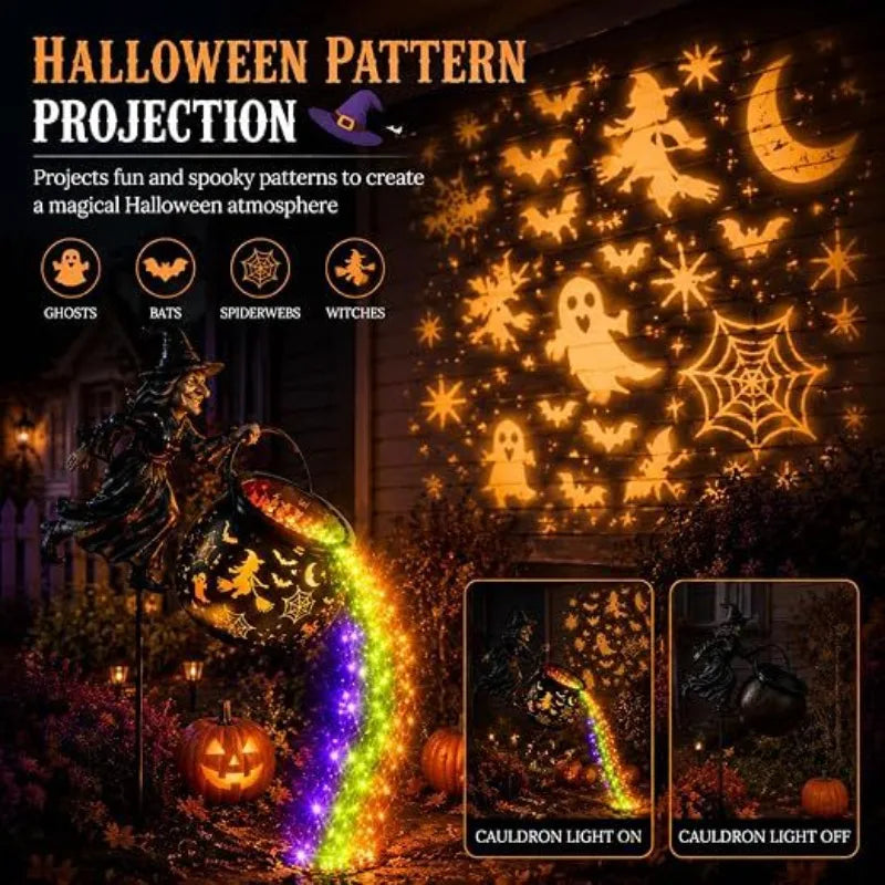 Halloween Witch Cauldron LED Garden Light – 1 or 2 Pack
