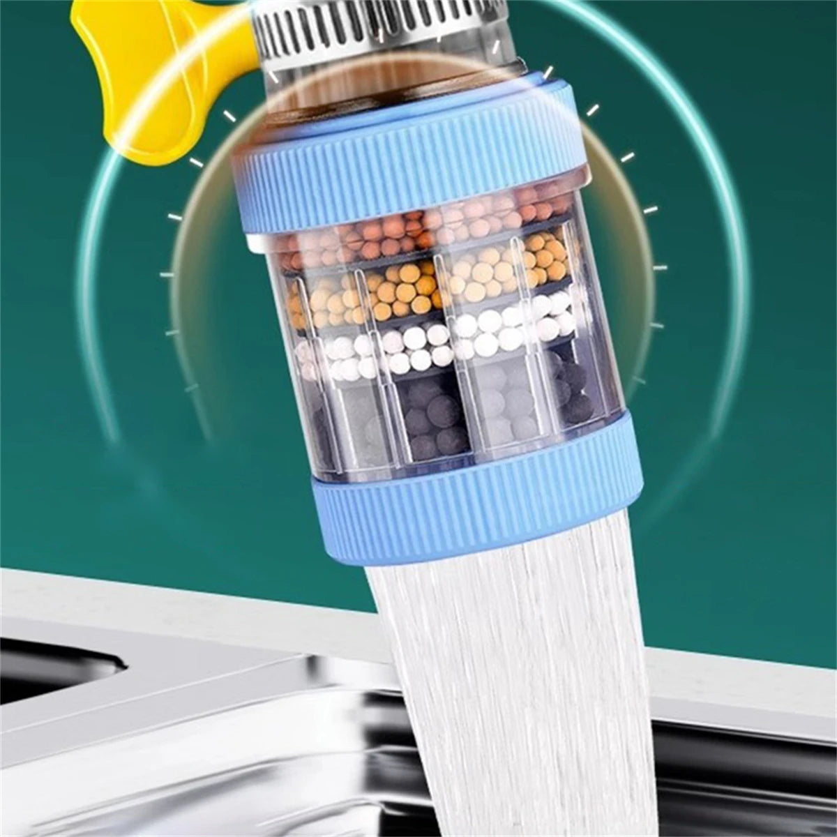 Universal Faucet Filter with Rotatable and Fixed Options