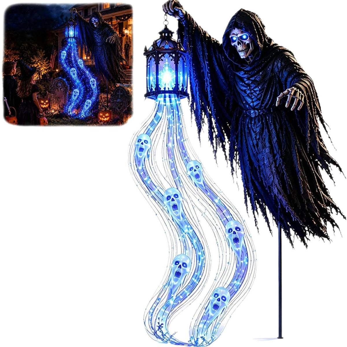 Halloween 75cm Grim Reaper Lantern for Garden Decor