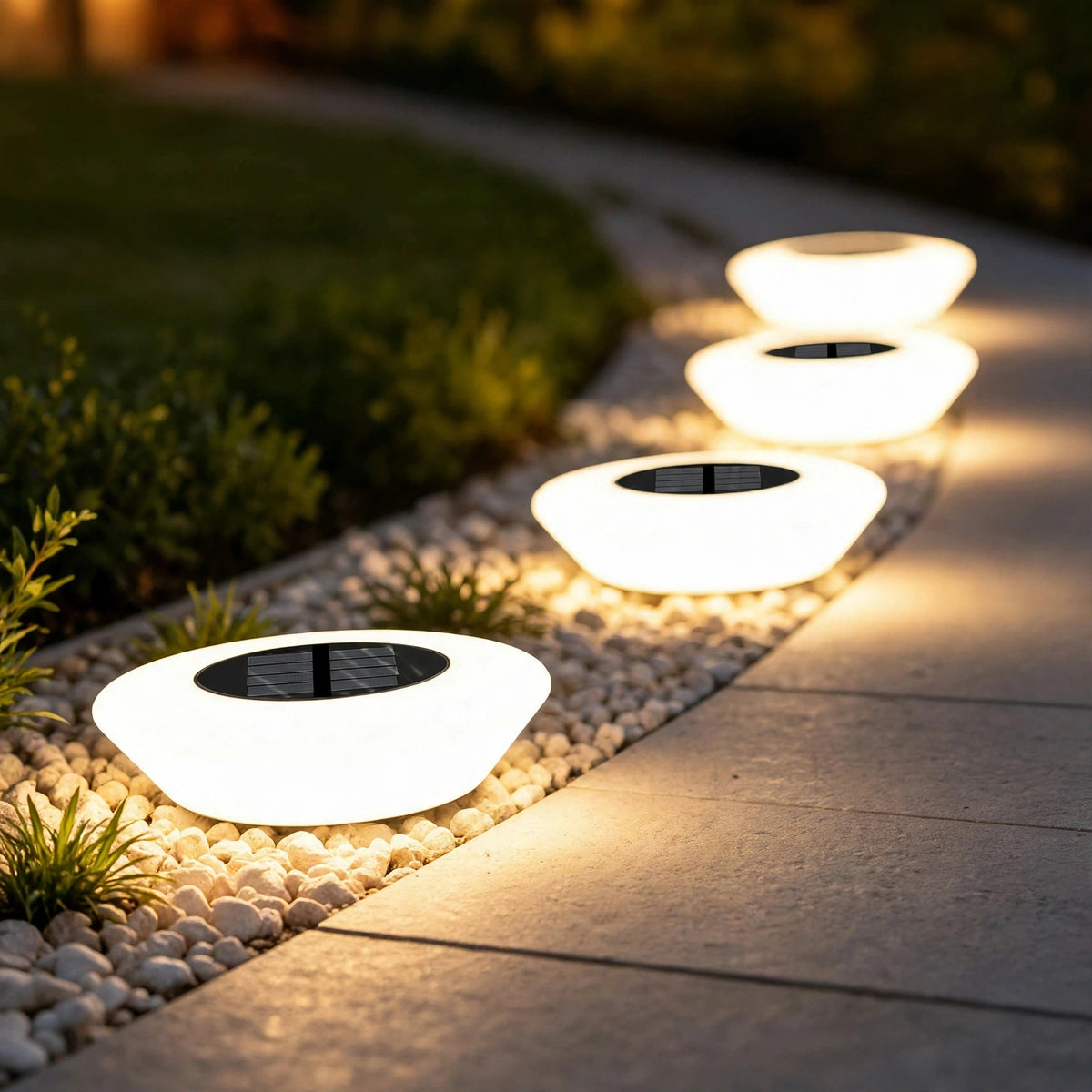 Lot de 2 lampes de chemin de jardin à disque