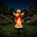 Statue de jardin Jésus solaire avec éclairage LED