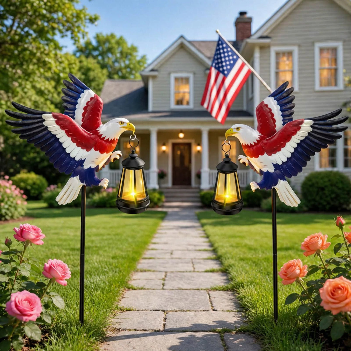 Lampe solaire Aigle, Patriotique