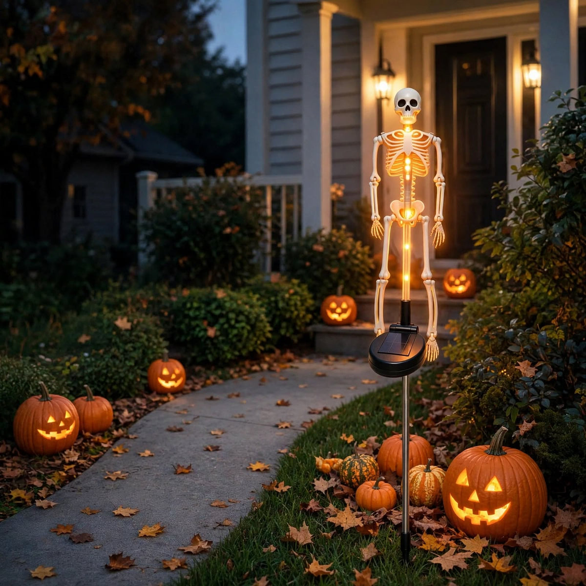 Lampe solaire d Halloween en forme de squelette
