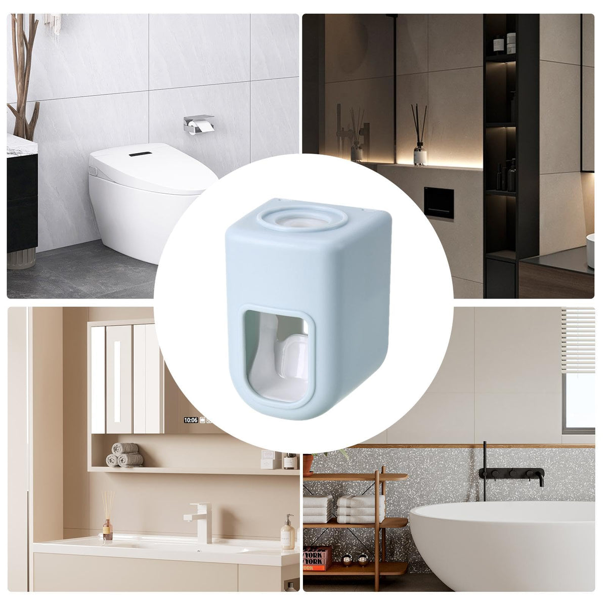 Wall Mount Toothpaste Dispenser and Toothbrush Holder