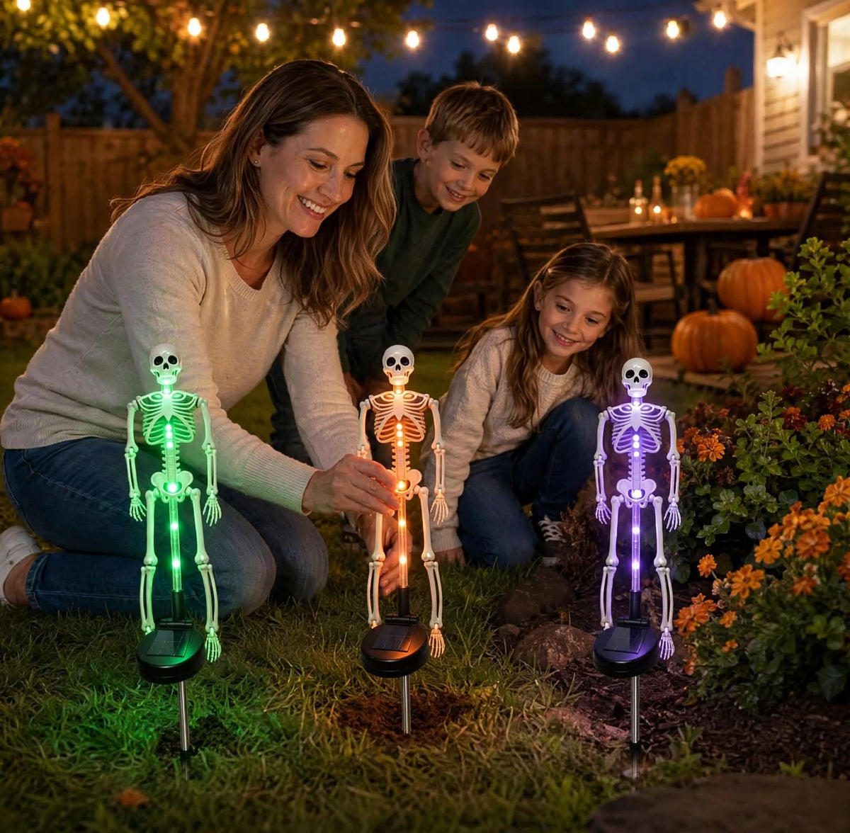 Lampe solaire d Halloween en forme de squelette