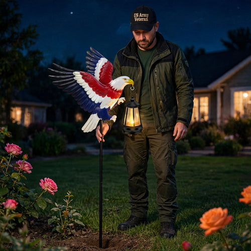 Solar Eagle Garden Stake Light | Patriotic Lawn Decor