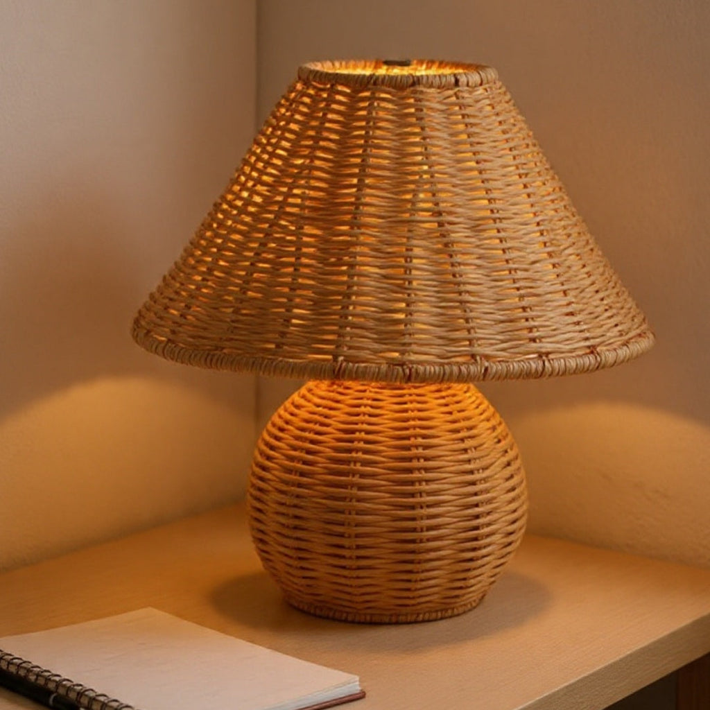 Woven Rattan Lamp