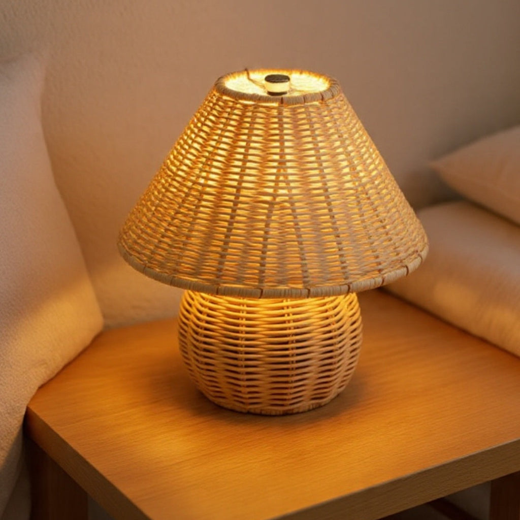 Woven Rattan Lamp