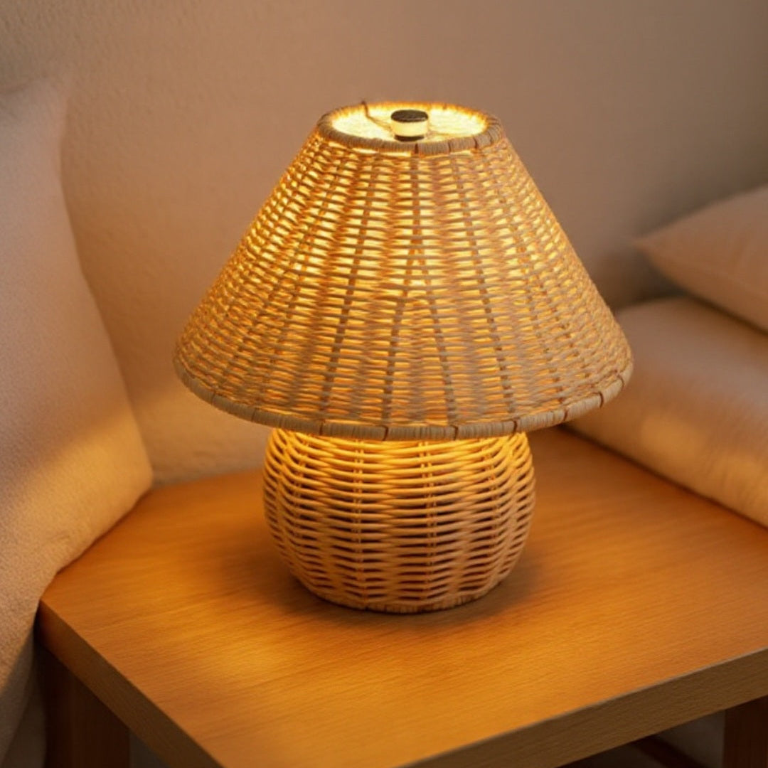Woven Rattan Lamp