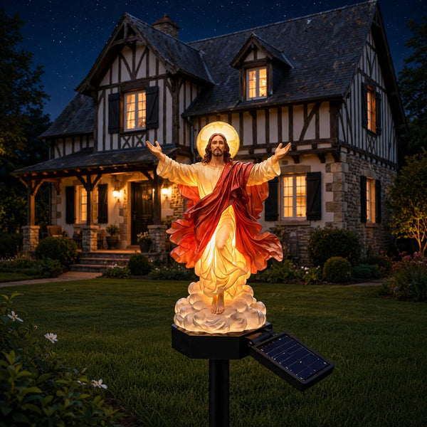 Solar Jesus Garden Statue - LED Outdoor Light
