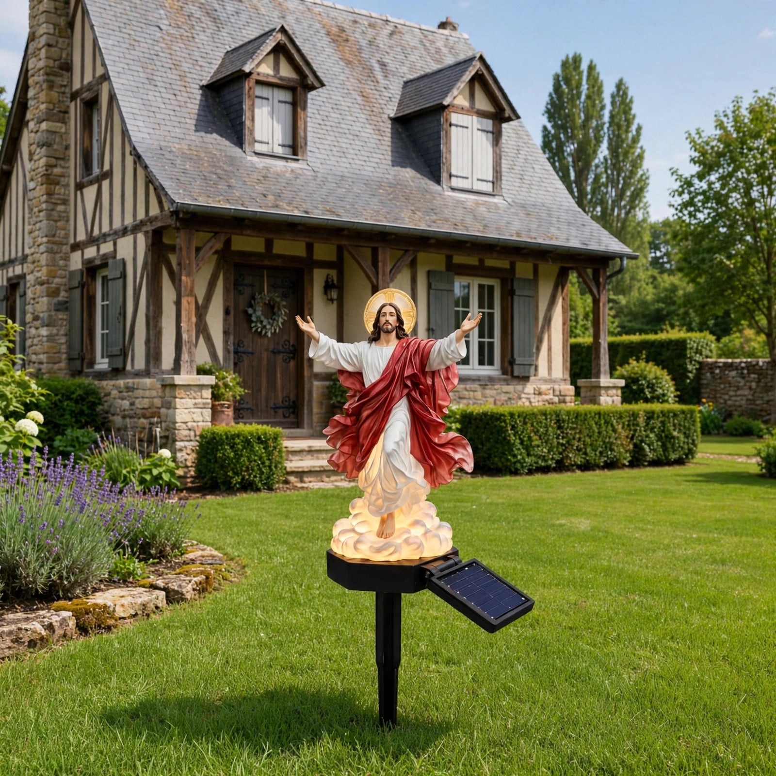 Solar Jesus Garden Statue - LED Outdoor Light