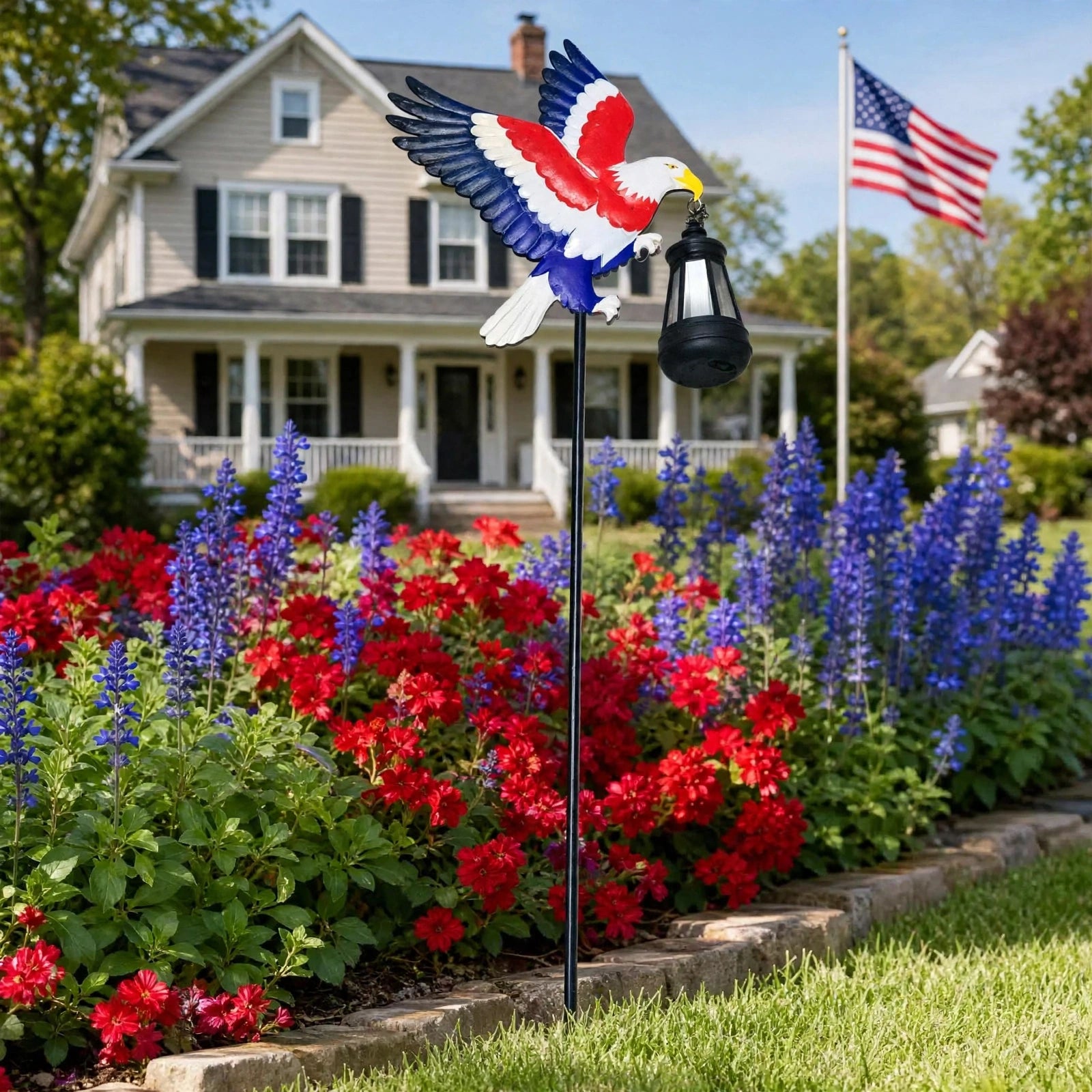 Solar Eagle Garden Stake Light | Patriotic Lawn Decor
