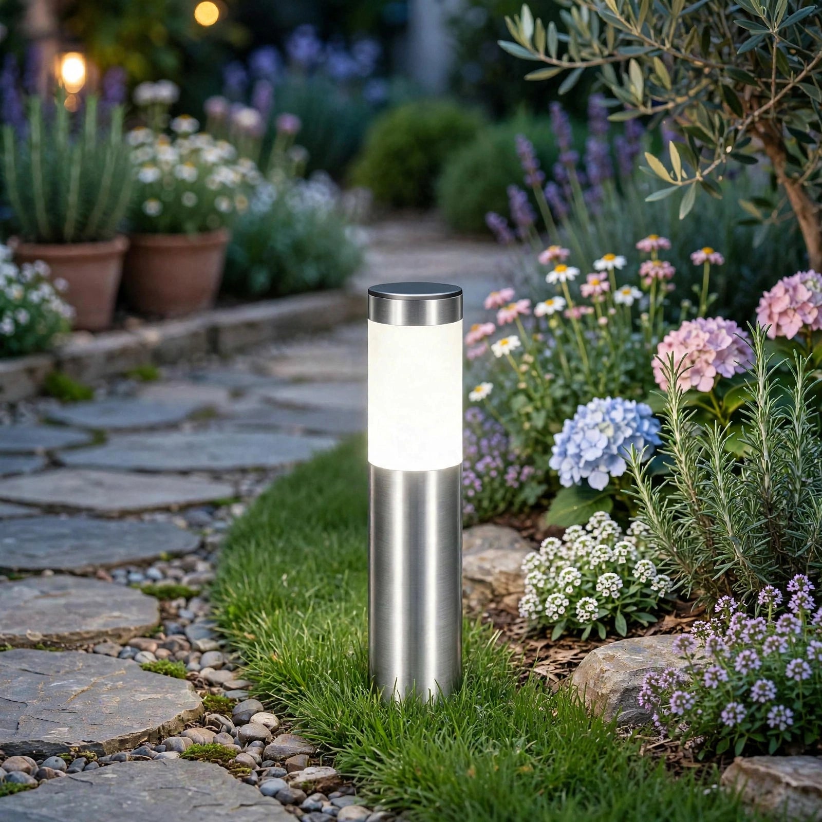 Solar Pathway Lights Stainless Steel 2 Pack